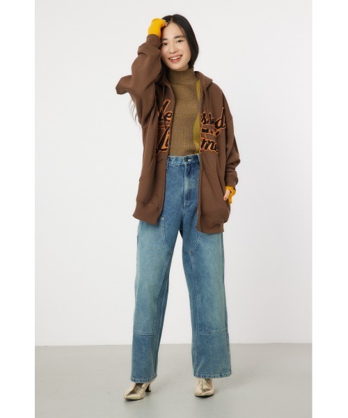 RODEO CROWNS WIDE BOWL（ロデオクラウンズワイドボウル）の「blessed time ジップパーカー（パーカー・レディース・ライトブラック/ブラウン/ピンク/グレー×ホワイト・FREE）」の8枚目の写真