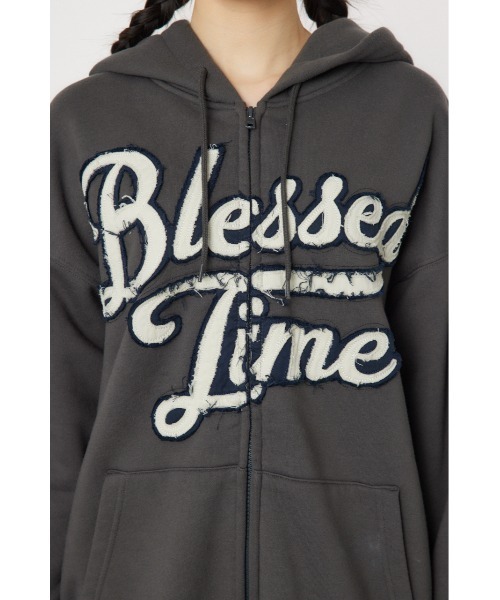 RODEO CROWNS WIDE BOWL（ロデオクラウンズワイドボウル）の「blessed time ジップパーカー（パーカー・レディース・ライトブラック/ブラウン/ピンク/グレー×ホワイト・FREE）」の18枚目の写真