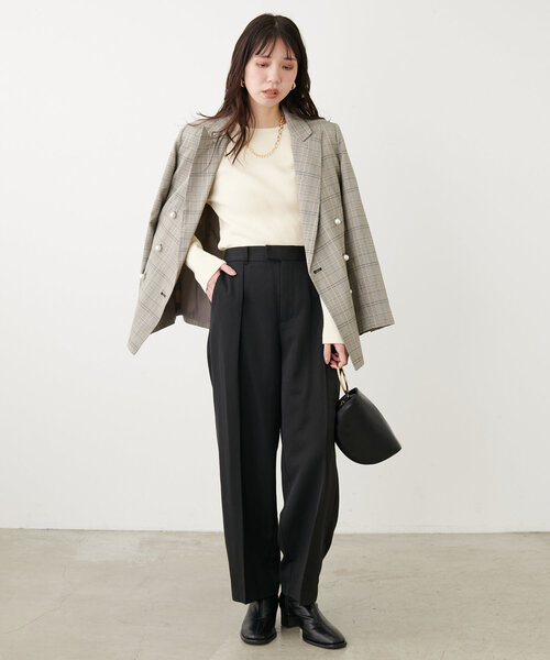 natural couture（ナチュラルクチュール）の「【ako】骨スト美シルタックパンツ（その他パンツ・レディース・モカ/グレー/ブラック・SMALL/MEDIUM/LARGE）」の9枚目の写真