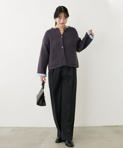 natural couture（ナチュラルクチュール）の「【ako】骨スト美シルタックパンツ（その他パンツ・レディース・モカ/グレー/ブラック・SMALL/MEDIUM/LARGE）」の14枚目の写真