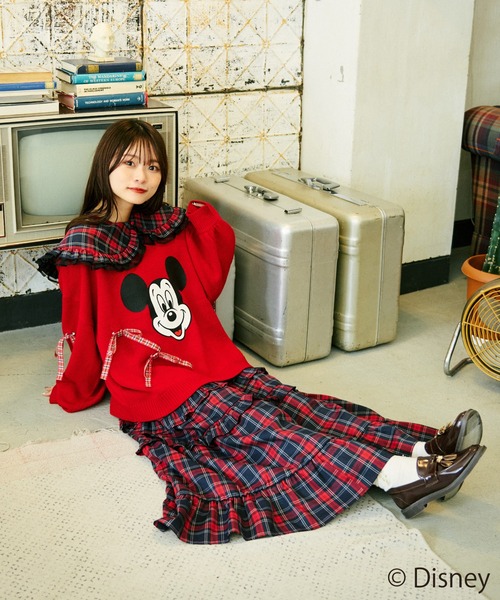 kutir（クティール）の「【クティールとレトロ】チュールドッキングチェックつけ襟（付け襟・レディース・ベージュ系その他/グリーン/レッド系その他・FREE）」の5枚目の写真