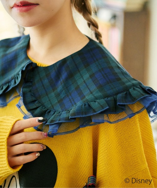 kutir（クティール）の「【クティールとレトロ】チュールドッキングチェックつけ襟（付け襟・レディース・ベージュ系その他/グリーン/レッド系その他・FREE）」の11枚目の写真