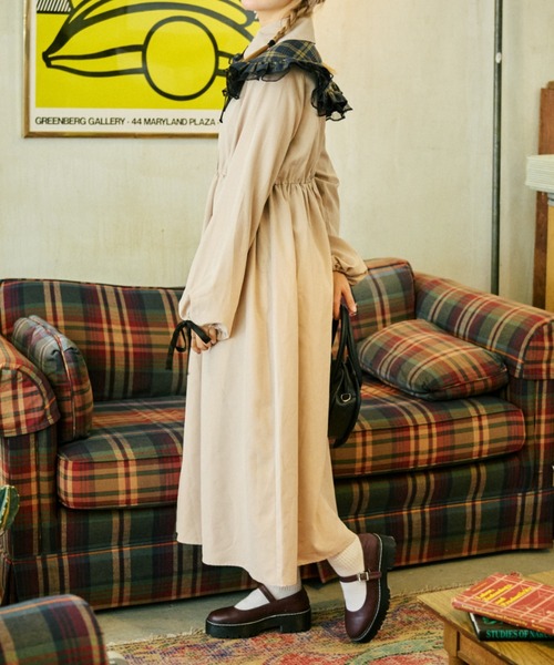 kutir（クティール）の「【クティールとレトロ】チュールドッキングチェックつけ襟（付け襟・レディース・ベージュ系その他/グリーン/レッド系その他・FREE）」の16枚目の写真