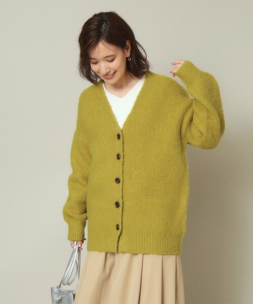 ITS'DEMO（イッツデモ）の「◆【マシンウォッシャブル】起毛Vネックカーディガン（カーディガン/ボレロ・レディース・アイボリー/チャコールグレー/マスタード・00）」の3枚目の写真