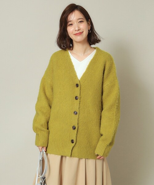 ITS'DEMO（イッツデモ）の「◆【マシンウォッシャブル】起毛Vネックカーディガン（カーディガン/ボレロ・レディース・アイボリー/チャコールグレー/マスタード・00）」の12枚目の写真