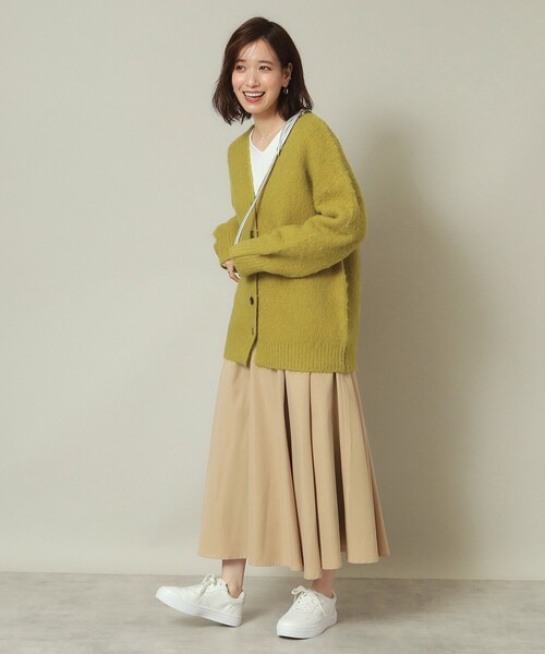 ITS'DEMO（イッツデモ）の「◆【マシンウォッシャブル】起毛Vネックカーディガン（カーディガン/ボレロ・レディース・アイボリー/チャコールグレー/マスタード・00）」の14枚目の写真