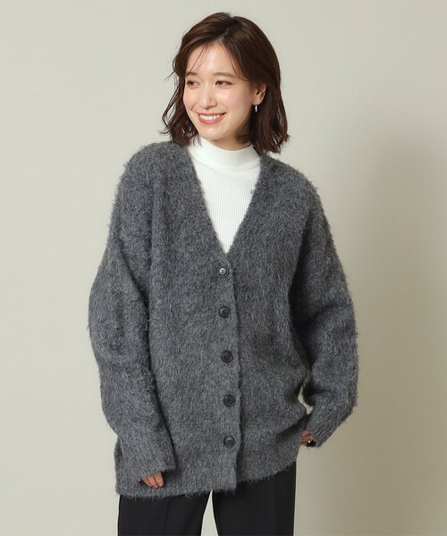 ITS'DEMO（イッツデモ）の「◆【マシンウォッシャブル】起毛Vネックカーディガン（カーディガン/ボレロ・レディース・アイボリー/チャコールグレー/マスタード・00）」の16枚目の写真