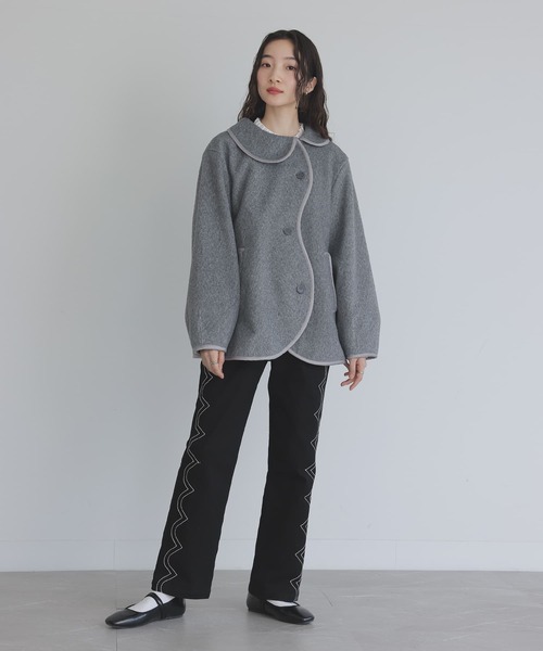 somari imagination(ソマリ イマジネーション)の「『スカラップステッチストレートパンツ』(その他パンツ・レディース・ブラック/ライトグレー・2/1)」の21枚目の写真