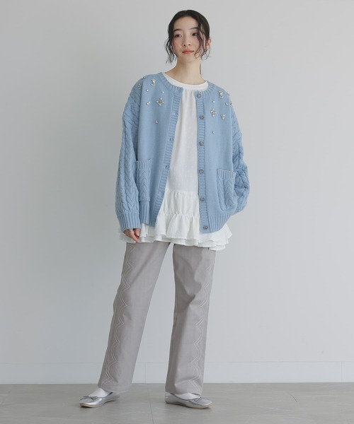 somari imagination(ソマリ イマジネーション)の「『スカラップステッチストレートパンツ』(その他パンツ・レディース・ブラック/ライトグレー・2/1)」の18枚目の写真