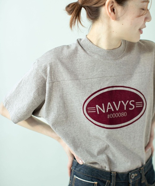PAR ICI（パーリッシィ）の「NAVYS80 フットボールＴシャツ（Tシャツ/カットソー・レディース・イエロー/ブルー/アイボリー/グレー・FREE）」の3枚目の写真