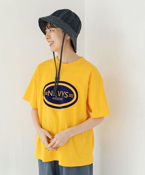 PAR ICI（パーリッシィ）の「NAVYS80 フットボールＴシャツ（Tシャツ/カットソー・レディース・イエロー/ブルー/アイボリー/グレー・FREE）」の4枚目の写真