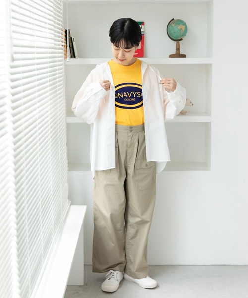 PAR ICI（パーリッシィ）の「NAVYS80 フットボールＴシャツ（Tシャツ/カットソー・レディース・イエロー/ブルー/アイボリー/グレー・FREE）」の22枚目の写真