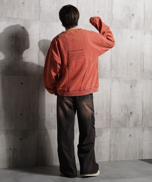 1111clothing（ワンフォークロージング）の「裏起毛 スノー加工 ロゴ スウェット / Snow Processed Logo Sweatshirt（スウェット・メンズ・A/B/F/C/D/E・M/L）」の9枚目の写真