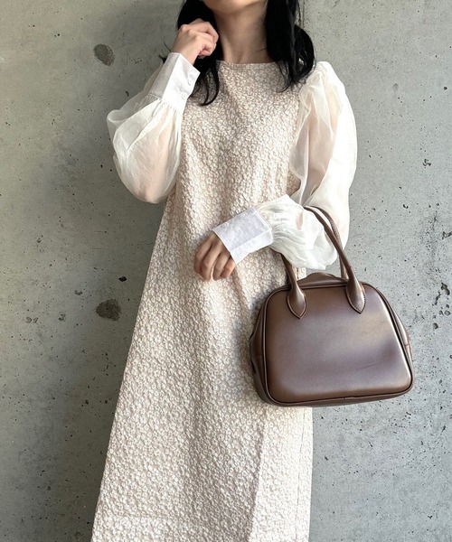 merrylatte(メリーラテ)の「花柄ロングドレスワンピース(ワンピース・レディース・ブラック/アイボリー・SMALL)」の18枚目の写真