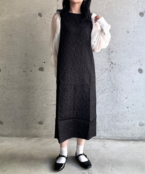 merrylatte(メリーラテ)の「花柄ロングドレスワンピース(ワンピース・レディース・ブラック/アイボリー・SMALL)」の20枚目の写真