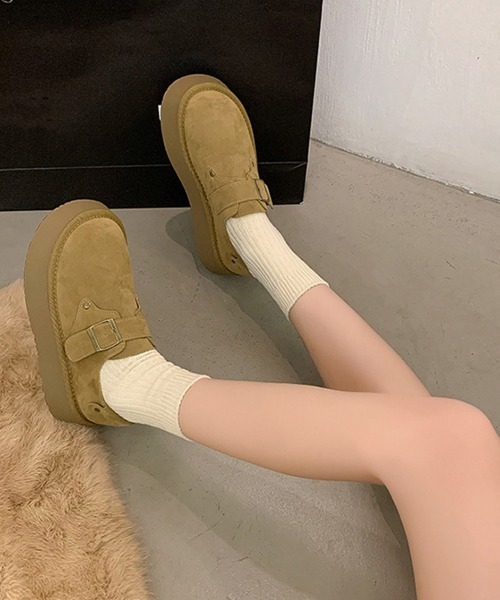 Miniministore(ミニミニストア)の「モカシンシューズ 厚底スエード調パンプス(モカシン/デッキシューズ・レディース・カーキ/キャメル・23.0cm/22.5cm/24.5cm/24.0cm/23.5cm)」の6枚目の写真