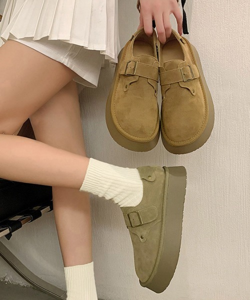 Miniministore(ミニミニストア)の「モカシンシューズ 厚底スエード調パンプス(モカシン/デッキシューズ・レディース・カーキ/キャメル・23.0cm/22.5cm/24.5cm/24.0cm/23.5cm)」の10枚目の写真