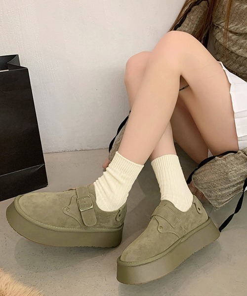 Miniministore(ミニミニストア)の「モカシンシューズ 厚底スエード調パンプス(モカシン/デッキシューズ・レディース・カーキ/キャメル・23.0cm/22.5cm/24.5cm/24.0cm/23.5cm)」の12枚目の写真