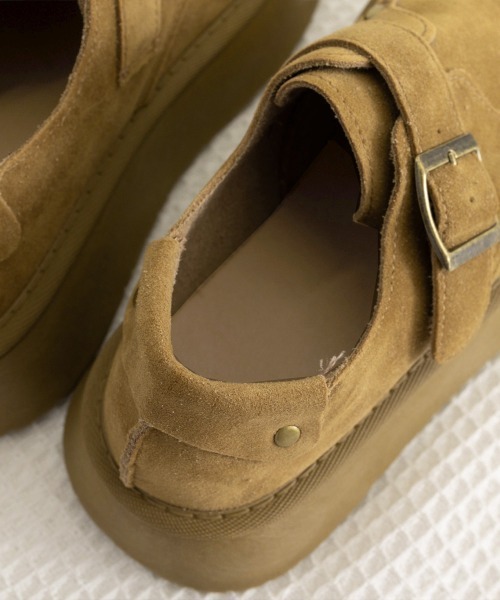 セール】モカシンシューズ 厚底スエード調パンプス（モカシン/デッキ