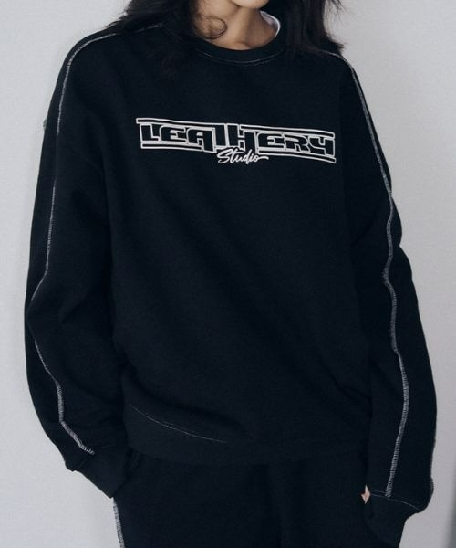 レレ様 　スウェットのみ セール】Mixed Set-up Sweatshirt（スウェット）｜LEATHERY