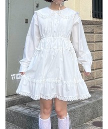 ピンタックフレアミニワンピース