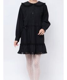 ピンタックフレアミニワンピース