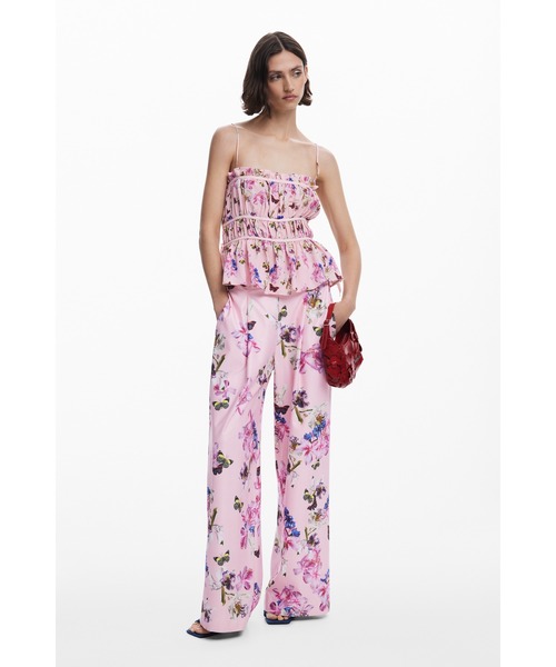 Desigual（デシグアル）の「DAISYLACROIX ローズガーデン ワイドパンツ（その他パンツ・レディース・レッド・XS/S/M/L/XL）」の4枚目の写真