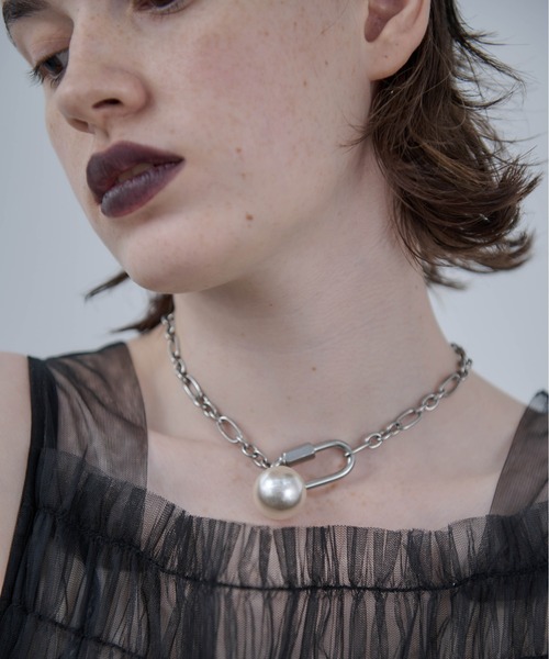 carmelo パールハーネス アクセサリー Carabiner pearl chain necklace（ネックレス）｜Carmelo