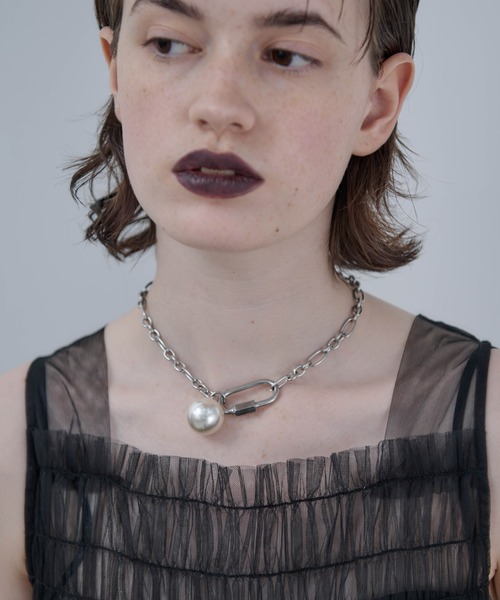 carmelo パールハーネス アクセサリー Carabiner pearl chain necklace（ネックレス）｜Carmelo