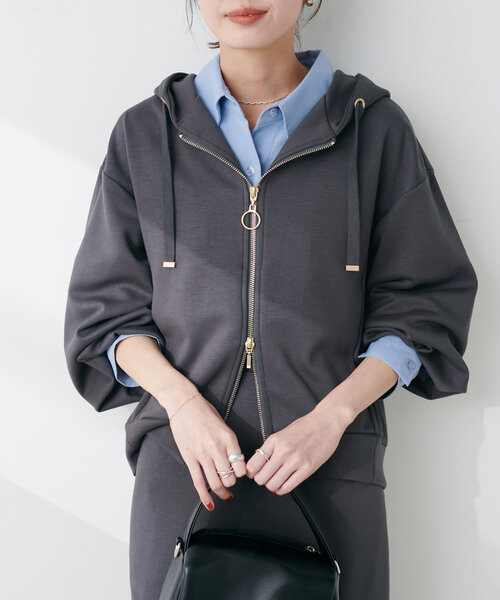 超美品　☆モンチュラ☆　ジップパーカー セール】ふわもちWZIPパーカー（Tシャツ/カットソー）｜natural