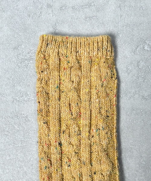 CALIFORNIA OUTFITTERS（カリフォルニア アウトフィッターズ）の「3-12C10 無地 ケーブル編 リブ編み ネップクルー靴下 クルーソックス 12色（ソックス/靴下・レディース・アイボリー/ネイビー系/グレー/パープル/ベージュ/ダークグレー/ネイビー/イエロー/ブラック/バーガンディー/グリーン/ブラウン・FREE）」の20枚目の写真