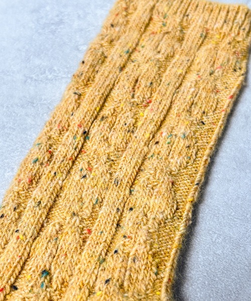 CALIFORNIA OUTFITTERS（カリフォルニア アウトフィッターズ）の「3-12C10 無地 ケーブル編 リブ編み ネップクルー靴下 クルーソックス 12色（ソックス/靴下・レディース・アイボリー/ネイビー系/グレー/パープル/ベージュ/ダークグレー/ネイビー/イエロー/ブラック/バーガンディー/グリーン/ブラウン・FREE）」の21枚目の写真