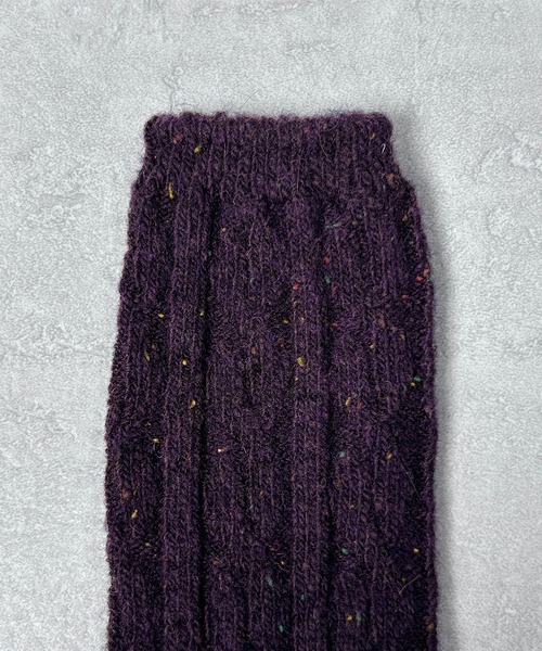 CALIFORNIA OUTFITTERS（カリフォルニア アウトフィッターズ）の「3-12C10 無地 ケーブル編 リブ編み ネップクルー靴下 クルーソックス 12色（ソックス/靴下・レディース・アイボリー/ネイビー系/グレー/パープル/ベージュ/ダークグレー/ネイビー/イエロー/ブラック/バーガンディー/グリーン/ブラウン・FREE）」の18枚目の写真