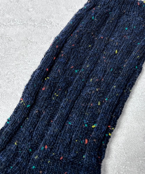 CALIFORNIA OUTFITTERS（カリフォルニア アウトフィッターズ）の「3-12C10 無地 ケーブル編 リブ編み ネップクルー靴下 クルーソックス 12色（ソックス/靴下・レディース・アイボリー/ネイビー系/グレー/パープル/ベージュ/ダークグレー/ネイビー/イエロー/ブラック/バーガンディー/グリーン/ブラウン・FREE）」の13枚目の写真