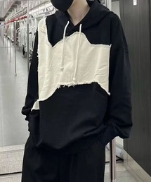 ビンテージライク切り替え配色パーカー