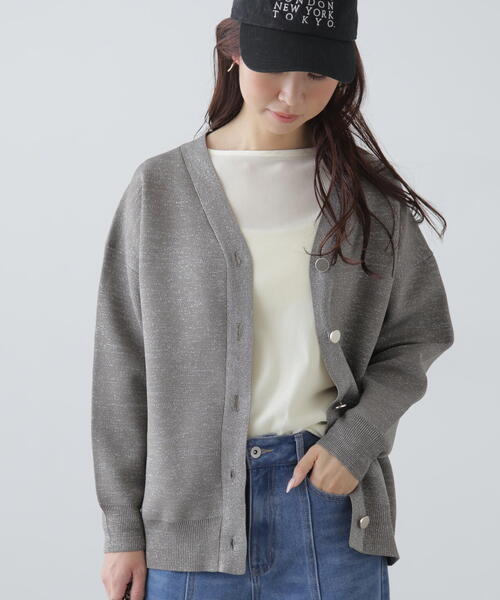 FREE'S MART（フリーズマート）の「◆［MFM］ラメジャガード金ボタンカーディガン（カーディガン/ボレロ・レディース・ホワイト/グレー/ピンク・FREE）」の21枚目の写真