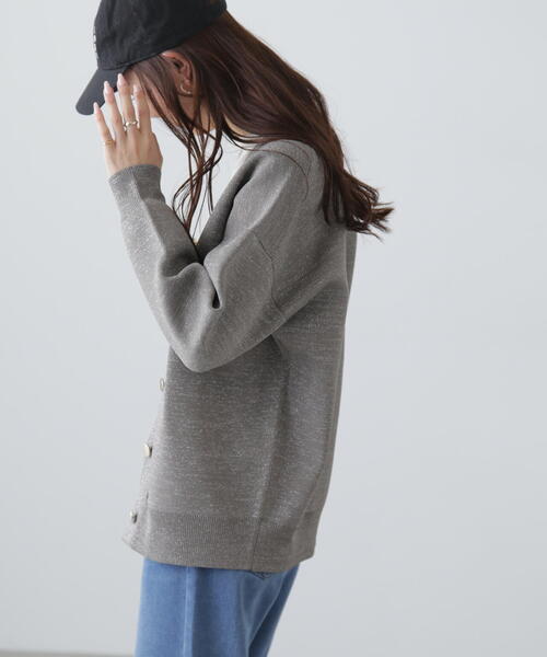 FREE'S MART（フリーズマート）の「◆［MFM］ラメジャガード金ボタンカーディガン（カーディガン/ボレロ・レディース・ホワイト/グレー/ピンク・FREE）」の22枚目の写真