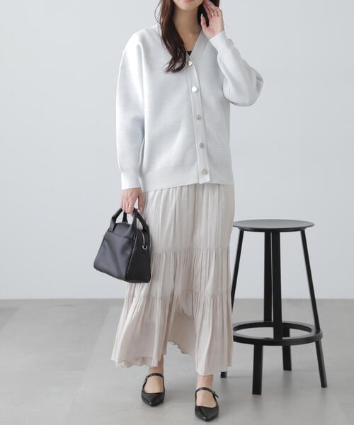 FREE'S MART（フリーズマート）の「◆［MFM］ラメジャガード金ボタンカーディガン（カーディガン/ボレロ・レディース・ホワイト/グレー/ピンク・FREE）」の5枚目の写真