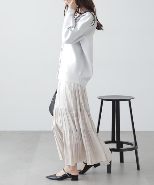 FREE'S MART（フリーズマート）の「◆［MFM］ラメジャガード金ボタンカーディガン（カーディガン/ボレロ・レディース・ホワイト/グレー/ピンク・FREE）」の6枚目の写真