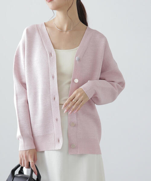 FREE'S MART（フリーズマート）の「◆［MFM］ラメジャガード金ボタンカーディガン（カーディガン/ボレロ・レディース・ホワイト/グレー/ピンク・FREE）」の11枚目の写真