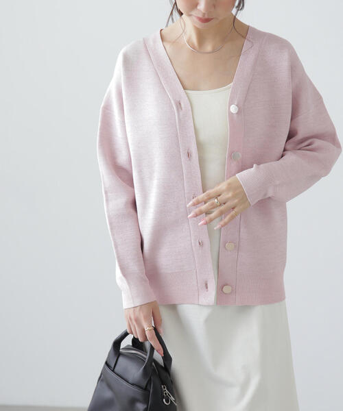 FREE'S MART（フリーズマート）の「◆［MFM］ラメジャガード金ボタンカーディガン（カーディガン/ボレロ・レディース・ホワイト/グレー/ピンク・FREE）」の15枚目の写真