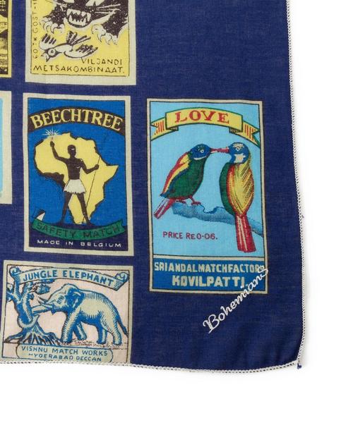 BEAUTY&YOUTH UNITED ARROWS（ビューティーアンドユースユナイテッドアローズ）の「BY BOHEMIANS ラベルプリントバンダナ ◆（バンダナ/スカーフ・レディース・ホワイト/ネイビー・フリー）」の3枚目の写真