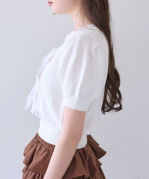 OLIVE des OLIVE（オリーブデオリーブ）の「アニマルジャガードニット（ニット/セーター・レディース・イエロー/サックスブルー/オフホワイト/ネイビー・FREE）」の12枚目の写真