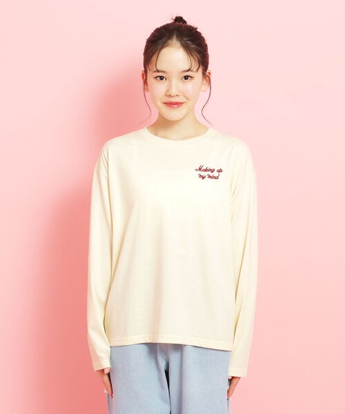 PINK-latte（ピンクラテ）の「【定番】クマちゃんロンT（Tシャツ/カットソー・キッズ・ベビーピンク/ライトベージュ/ブラック/アイボリー/グリーン系・16/15 /14/13）」の10枚目の写真