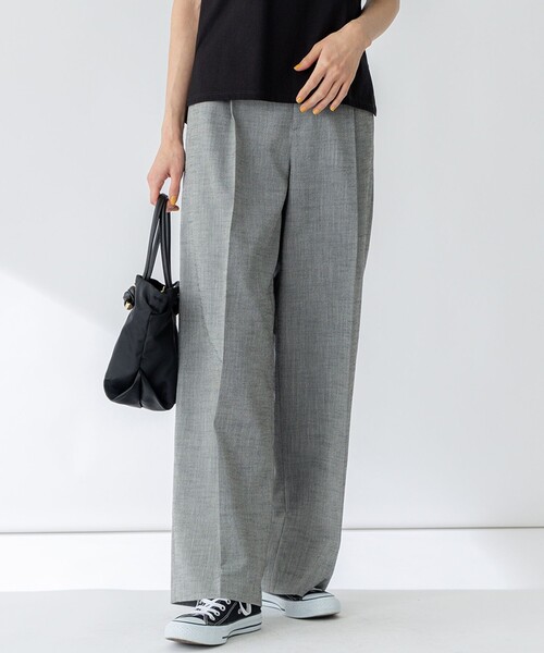 セール】【セットアップ対応/洗える】スラブツイードストレッチ ワイド