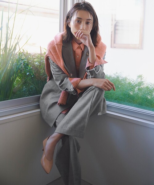 セール】【セットアップ対応/洗える】スラブツイードストレッチ ワイド