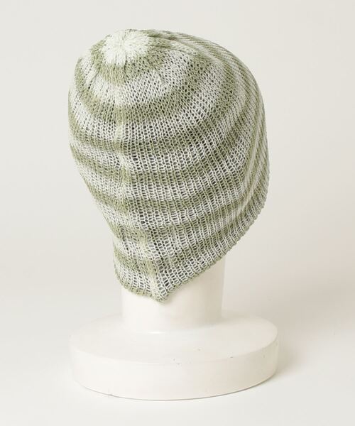 RACAL（ラカル）の「Lace Knitting Stripe Beanie / 透かし編みダブルニットボーダービーニー（ニットキャップ/ビーニー・レディース・ブラック/ベージュ/グリーン・FREE）」の17枚目の写真