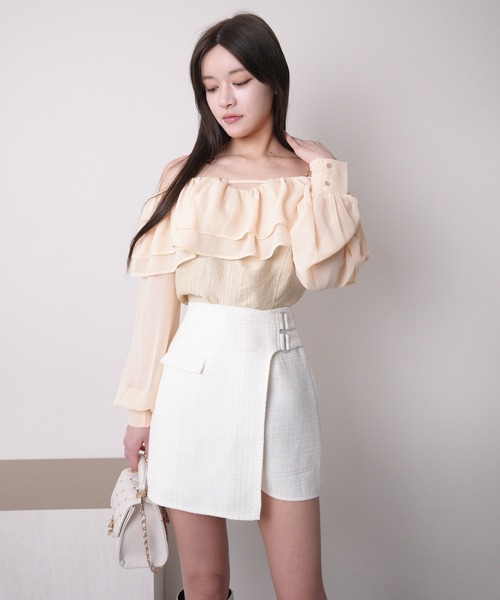 LIPSERVICE（リップサービス）の「ダブルベルトラップショートパンツ（その他パンツ・レディース・その他1/ホワイト/ブラック・S/M）」の8枚目の写真