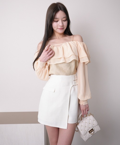 LIPSERVICE（リップサービス）の「ダブルベルトラップショートパンツ（その他パンツ・レディース・その他1/ホワイト/ブラック・S/M）」の9枚目の写真