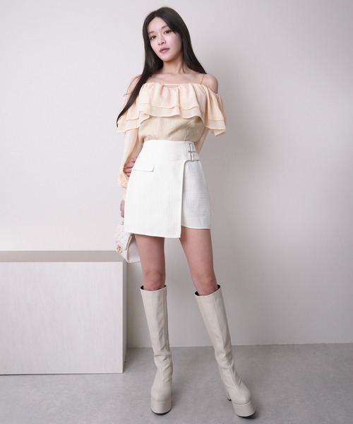 LIPSERVICE（リップサービス）の「ダブルベルトラップショートパンツ（その他パンツ・レディース・その他1/ホワイト/ブラック・S/M）」の11枚目の写真